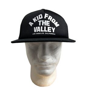 Black Snapback Hat with White Text